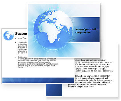 powerpoint templates blue. Blue Globe PowerPoint Template