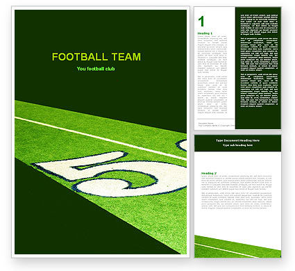 American Football Field Word Template #05744