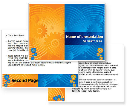 yellow background powerpoint. Geared Yellow Blue PowerPoint